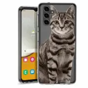 For Samsung Galaxy A13/A12 5G clear TPU Case Cover+Glass(Starring Cat)