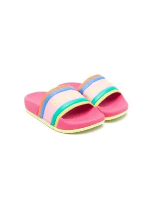 rainbow rubber-sole slides