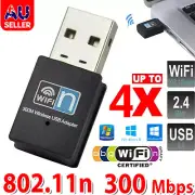 Wireless USB N WiFi Adapter Dongle Network LAN Card 802.11n 300Mbps Win10 New