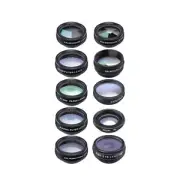 Phone Camera Lens With Fisheye Wide-Angle CPL Zoom Star Radial&Flow Filter E