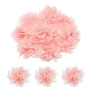 12pcs Chiffon Flowers, 3 Inch Champagne Artificial Fabric Flowers for Crafts