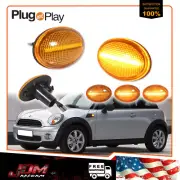 For MINI Cooper R55 R56 R57 R58 R59 Amber Lens Dynamic LED Side Marker Lights 2X (for: Mini)