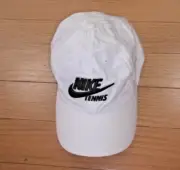 Nike DRI FIT White Tennis Logo Adjustable Strapback Baseball Cap /Hat**NWTS**