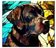 20oz Sublimation Tumbler Wrap Stained Glass Labrador Ready To Press Transfer