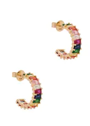 Rosie Fortescue 18kt Gold-plated Hoop Earrings, Earrings, Emerald One Size