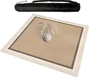 Square Mahjong Mat with Rubber Backing, Anti Slip and Noise Reduction Mahjong Paigow Table Mat, Table Mat for Mahjong Paigow Poker and Tile Game,Brown (60 cm/23