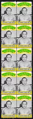 GUS SONNENBERG WRESTLING HALL OF FAME INDUCTEE STRIP OF 10 MINT STAMPS