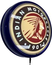 Indian Motorcycle 1901 LED Bar Lighting Wall Sign Light Button BLUE