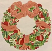 1986 Hand-Painted MELISSA SHIRLEY Needlepoint Canvas WREATH 13 Mesh MONO #169!!