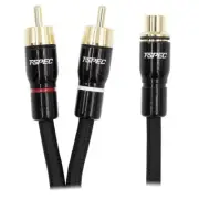 T-Spec V16RCA-Y1 Gold Plated RCA Y-Adapter 1F-2M for Hi-Res Audio Performance