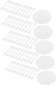 FOMIYES 5 Sets Round Shape Nail Art Tool Practice Display Plate 20 for Manicure Salon Supply
