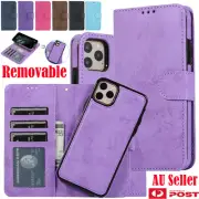 For iPhone 16 15 14 13 12 Case Pro MAX 8 Magnetic Leather Removable Wallet Cover
