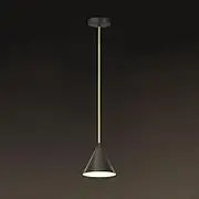 Nordic Pendant Lighting Fixture Copper Cone Shade Small Chandelier Ceiling Lamp(Black)