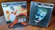 Joker 1 + 2 Steelbooks (4K+Blu-ray)-NEW-w/PROTECTIVE SLEEVES-Free Box Shipping!