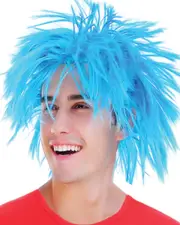 Mens Blue Spiky Thing Costume Wig