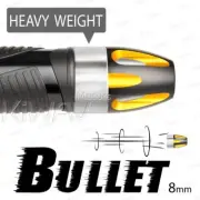 KiWAV Pair Gold bullet Aluminum Bar End weight with Silver Base for Ducati