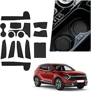 BIBIBO Rubber Mats Non-Slip Mats Compatible with Kia Sportage NQ5 (Automatic) 2022-2024 (For Right Hand Drive), Rubber Car Mats, Kia Sportage Accessories, Centre Console Mats (Black)