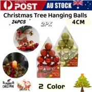 24Pcs Christmas Tree Baubles Balls Decor Ornament Xmas Wedding Party Decoration