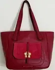 MARC JACOBS PETAL TO THE METAL DARK RED LEATHER LARGE SHOPPER TOTE BAGNWT!
