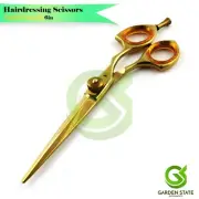Gold Color Barber Hair Cutting Scissors Hairdressing 6'' Shears ERGONOMIC