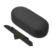 Hard Shell Eyeglasses Case, Litchi Grain Large Glasses Case, Black
