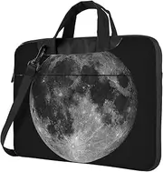 [ZaKhs] Moon Print Laptop Bag With Shoulder Strap Computer Bag Slim Handbag for Women Men