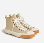 J.Crew canvas high-top sneakers SAND IVORY Size 6 New with Box
