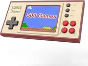 BeauHema Retro Mini Portable Arcade Gaming Console with 500 Classic Vintage Games, 3.0-Inch Color LCD Screen, Wireless Rechargeable, Black, Kids Electronic Gift