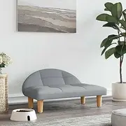 Durable Soft Dog Bed Light Grey - 70x52x30 cm Fabric, Comfy Foam Padding, Stylish Solid Pine Wood Frame with 50 kg Capacity, Perfect for Small Pets, Easy Assembly Required
