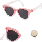 [WAYIKK] Gradient TR Frame Color Kids Foldable Sunglasses for Boys And Girls UV Sunscreen Sunglasses,4