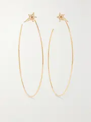 [Diane Kordas] Diane Kordas - 18-karat Rose Gold Diamond Hoop Earrings - One size One size Gold