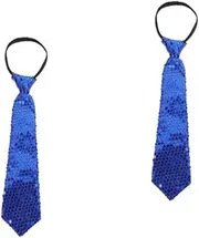 [ERINGOGO] 2pcs Outfit Neck Tie Red Bowtie Clip on Tie Sequin Design for Cosplay Festival Everyday Wear