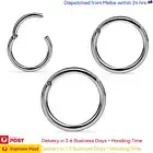 3PCS Solid Titanium Piercing Clicker Sleepers Hinged Ear Nose Lip Rings G23