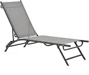 Camping Sunloungers Reclining Patio ChairsSun Loungers 2 pcs and Steel