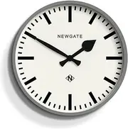 NEWGATE® Number Three Railway Wall Clock - Round Clock - Kitchen Clock - Clocks for Living Room - Office Clock - Contemporary Case - Marker Dial - Station Clock (Posh Grey)