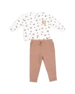 Angel Dear Boys' Footballs & Stars 2 Piece Waffle Knit Drop Sleeve Pocket Tee & Joggers Set - Baby, Little Kid