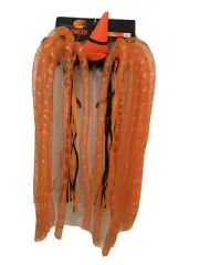 Halloween Witch Hat Headband Orange Flashing Light-Up Tubes Head Bobber One Size