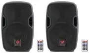 (2) Rockville BPA8 8" Professional Powered Active 300w DJ PA Speakers+Bluetooth