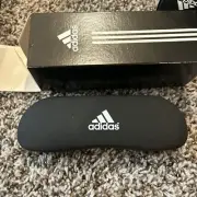 Adidas Eyeglasses Case Sunglasses Glasses Clamshell Closure Black Hard Logo