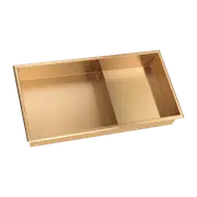 641 x 336 x 101mm Shower Niche Double Shelf Organizer No Tile Needed in Gold