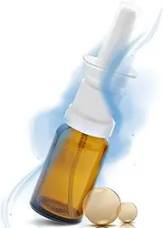 Kosmetex Empty Brown Glass Nasal Spray Bottle 10 ml with Finger Atomiser, Nasal Spray Bottle, 3 x 10 ml Brown Glass