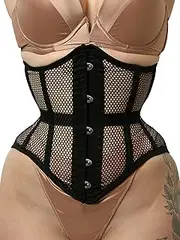 [Corsets Island] Heavy Duty Waist Trainer Corset Womens Conical Curvy Corset Underbust Steel Boned Mesh Corset