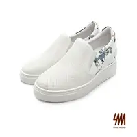 在飛比找momo購物網優惠-【SM】撲克牌塗鴉內增高真皮休閒鞋(白色)