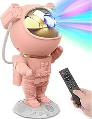Astronaut Star Projector Night Light - Space Buddy Projector, Galaxy Starry Nebula Ceiling Projection Lamp with Timer and 360°Adjustable, Kids Adults Room Decor, for Bedroom, Game Room (Pink)