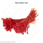 Cable Ties Red 4" Nylon Tie Bundle Tie Zip Tie Cable Tie 100 Pack