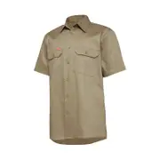 Hard Yakka Khaki Core Lightweight Vented Short Sleeve Shirt - Size L