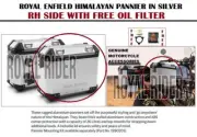 Royal Enfield Himalayan Pannier In Silver RH Side With Free Oil Filter (for: Royal Enfield)