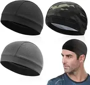 [EIYVUAL] Cycling Hat Under Helmet, Pack of 3, Moisture-ableting, Breathable Inner Lining, Skull Hat for Men, Women, Jogging, Skiing, Motorcycle, Running Hat, Summer, One Size