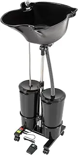 Portable Shampoo Bowl with Pump, 2 Tanks Buckets,10 L Salon Apron Shampoo Basin, Portable Salon Hair Basin Barber,Backwash Shampoo Hair Treatment with Drain Hose B