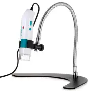 Amscope Q-Scope 10X-40X, 180X 1.2MP Handheld USB Digital LED Microscope + Stand